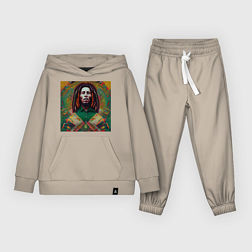 Детский костюм Фрактальный граффити арт Боб Марли / Миндальный – фото 1