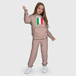 Костюм хлопковый детский Италия чемпион, цвет: пыльно-розовый — фото 2