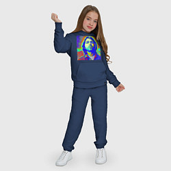 Костюм хлопковый детский Kurt Cobain Glitch Art, цвет: тёмно-синий — фото 2