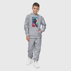 Костюм хлопковый детский Кисуля в модной куртке - нейросеть, цвет: меланж — фото 2