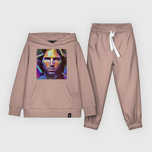 Детский костюм Jim Morrison neon portrait art / Пыльно-розовый – фото 1