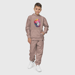 Костюм хлопковый детский Какаду, цвет: пыльно-розовый — фото 2
