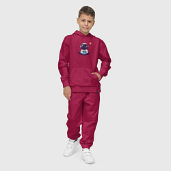 Костюм хлопковый детский Космонавт, кофе и сердечко, цвет: маджента — фото 2