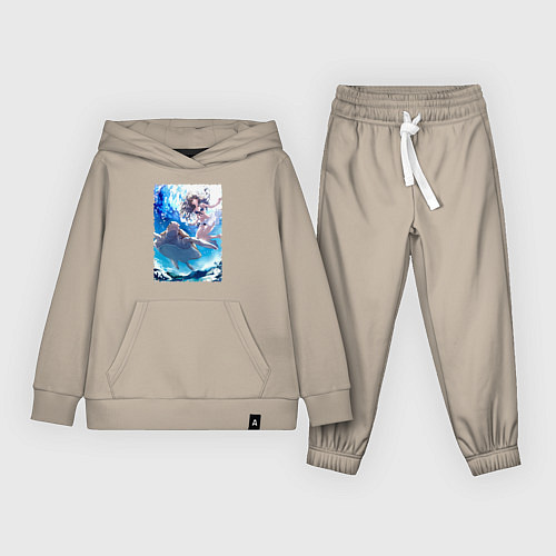 Детский костюм Фука с черепахой - Акватоп белого песка / Миндальный – фото 1