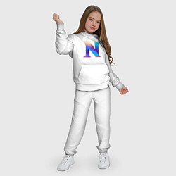 Костюм хлопковый детский Буква N градиент - нейросеть, цвет: белый — фото 2