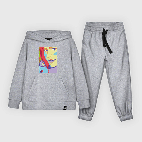 Детский костюм Яркий женский портрет в стиле поп-арт / Меланж – фото 1