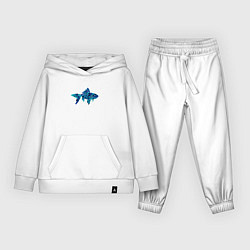 Костюм хлопковый детский Морская рыбка из мозаики, цвет: белый