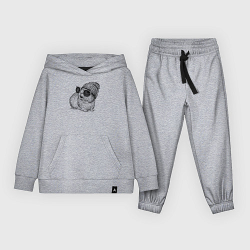 Детский костюм Морская свинка в очках и шапке / Меланж – фото 1