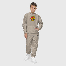 Костюм хлопковый детский Barcelona fc sport, цвет: миндальный — фото 2