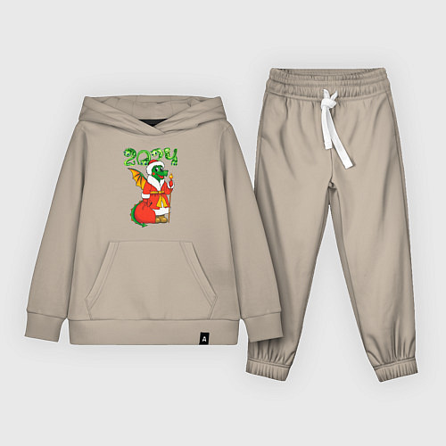 Детский костюм Дракон дед Мороз / Миндальный – фото 1