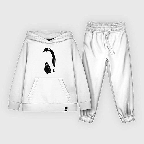 Детский костюм Пингвин с пингвинёнком / Белый – фото 1