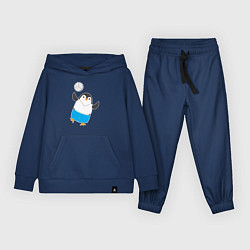 Костюм хлопковый детский Пингвин волейболист, цвет: тёмно-синий