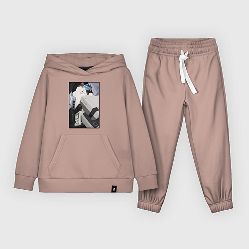 Детский костюм Кот в ретро консолях / Пыльно-розовый – фото 1