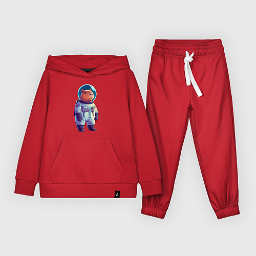 Детский костюм Капибара бравый космонавт / Красный – фото 1