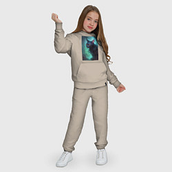 Костюм хлопковый детский Кот во тьме, цвет: миндальный — фото 2