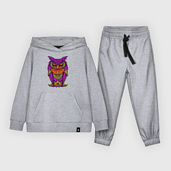 Костюм хлопковый детский Purple owl, цвет: меланж