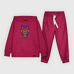 Костюм хлопковый детский Purple owl, цвет: маджента