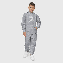 Костюм хлопковый детский Новогодний минималистичный олень, цвет: меланж — фото 2