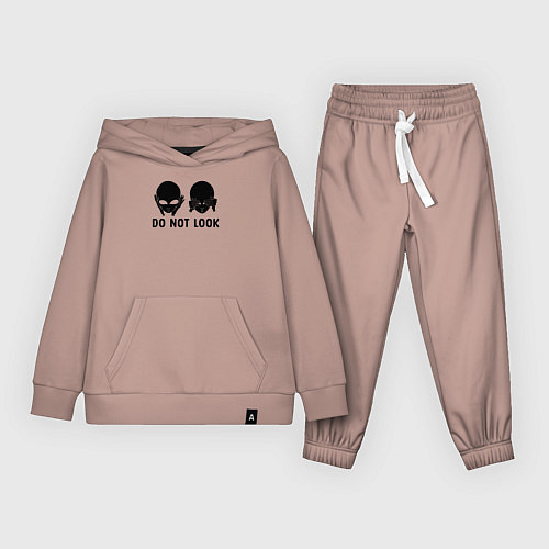 Детский костюм Черный пришелец - do not look / Пыльно-розовый – фото 1