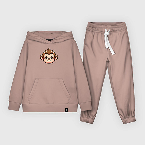 Детский костюм Мордочка обезьяны / Пыльно-розовый – фото 1