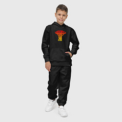 Костюм хлопковый детский Скандинавский огненный узор, цвет: черный — фото 2