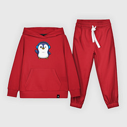 Костюм хлопковый детский Привет от пингвина, цвет: красный