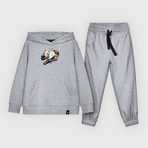 Детский костюм Хаотичное сердце с наклейками / Меланж – фото 1