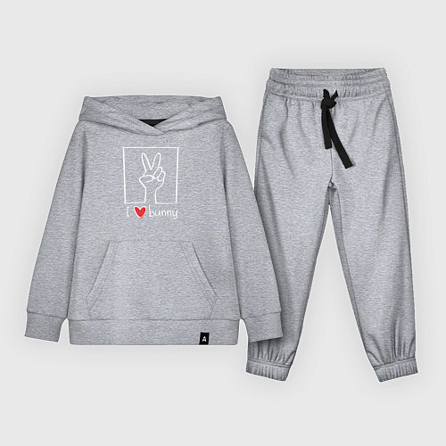 Детский костюм I love bunny / Меланж – фото 1