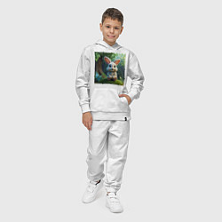 Костюм хлопковый детский Зайчик на кочке, цвет: белый — фото 2