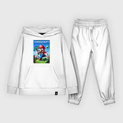 Костюм хлопковый детский Minecraft and Mario - ai art collaboration, цвет: белый