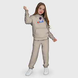 Костюм хлопковый детский Космонавт и карандаш, цвет: миндальный — фото 2