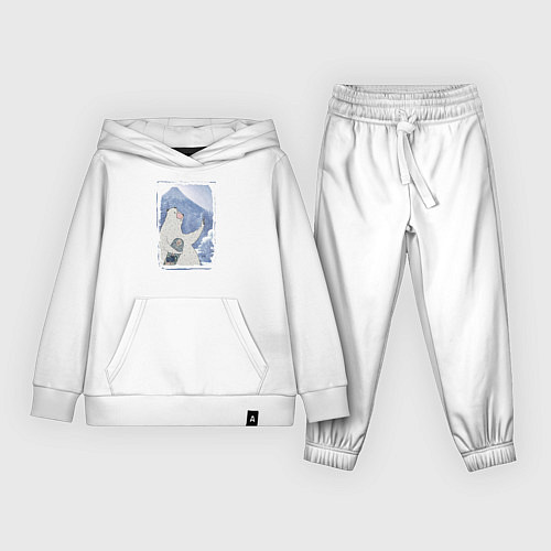 Детский костюм Зимние медвежьи селфи / Белый – фото 1