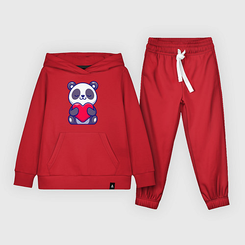 Детский костюм Панда и сердечко / Красный – фото 1