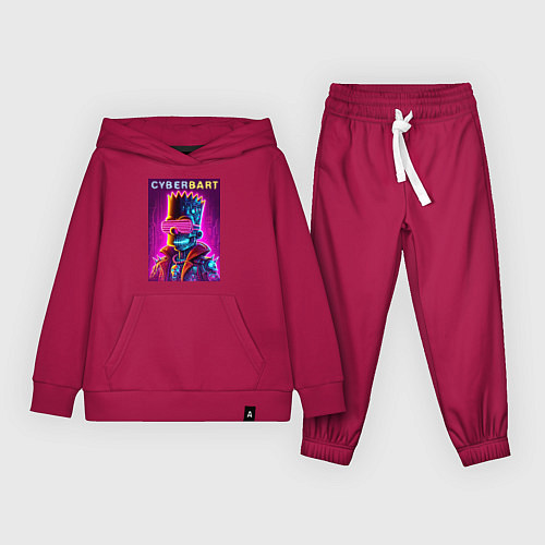 Детский костюм Cyber Bart - neon glow ai art fantasy / Маджента – фото 1