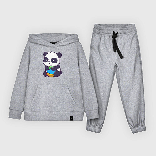 Детский костюм Панда с мячом / Меланж – фото 1