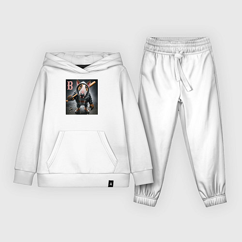 Детский костюм Булли крутой бейсболист - нейросеть / Белый – фото 1