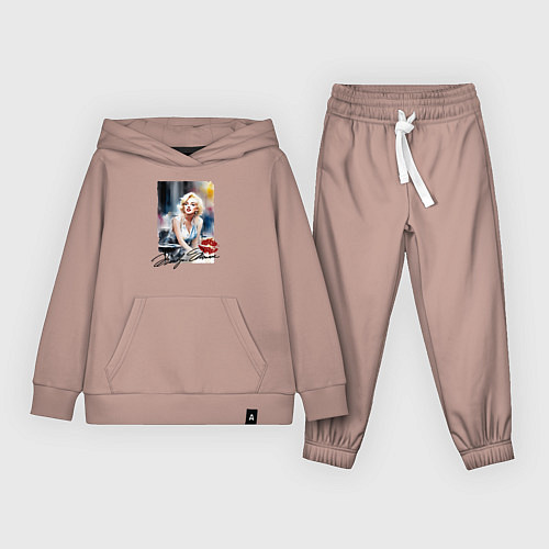 Детский костюм Мэрилин Монро - звезда / Пыльно-розовый – фото 1