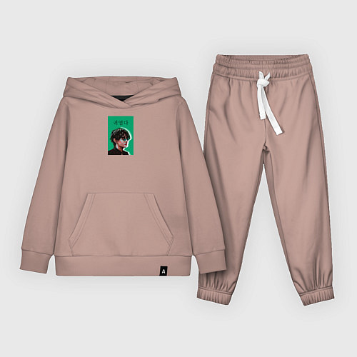 Детский костюм Техен зеленый / Пыльно-розовый – фото 1