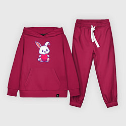 Костюм хлопковый детский Heart rabbit, цвет: маджента