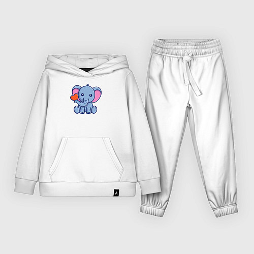 Детский костюм Слоник к сердечком / Белый – фото 1