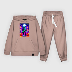 Костюм хлопковый детский Halloween and Minecraft - neon collaboration, цвет: пыльно-розовый