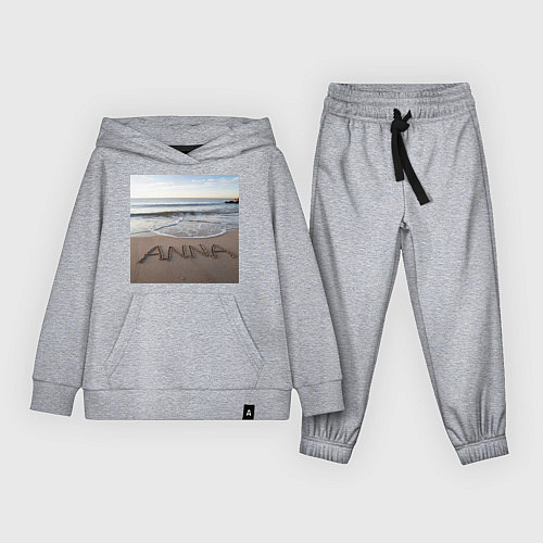 Детский костюм Имя Анна на песке / Меланж – фото 1