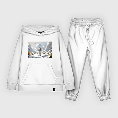 Детский костюм Астронавт на белой планете / Белый – фото 1