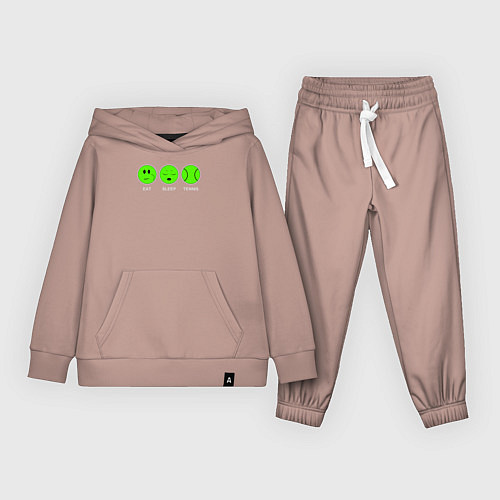 Детский костюм Eat sleep tennis / Пыльно-розовый – фото 1