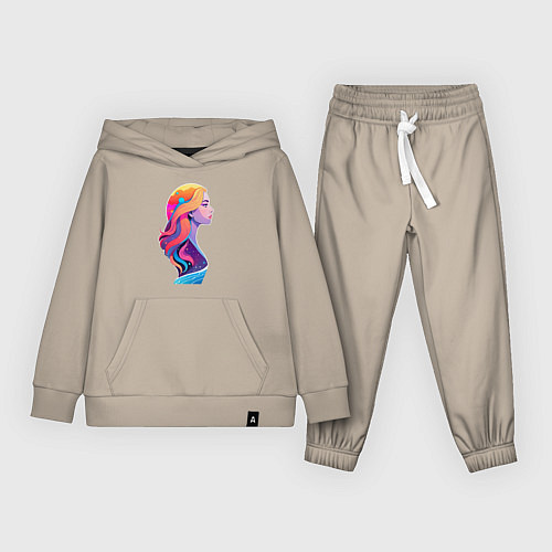 Детский костюм Космос девушка профиль / Миндальный – фото 1