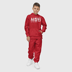 Костюм хлопковый детский Со Чанбин stray kids, цвет: красный — фото 2