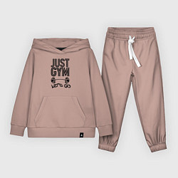 Костюм хлопковый детский Just gym, цвет: пыльно-розовый