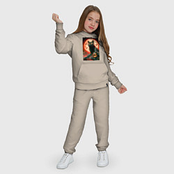 Костюм хлопковый детский Стимпанк кот в очках - нейроарт, цвет: миндальный — фото 2