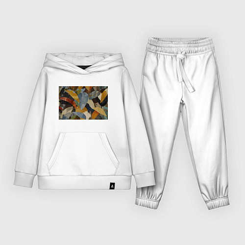 Детский костюм Акварельные листья абстракция / Белый – фото 1