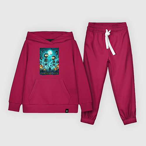 Детский костюм Rick and Morty skeletons - happy halloween / Маджента – фото 1